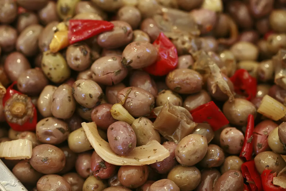 Aceitunas aliñadas de Jaén, cocina andaluza casera